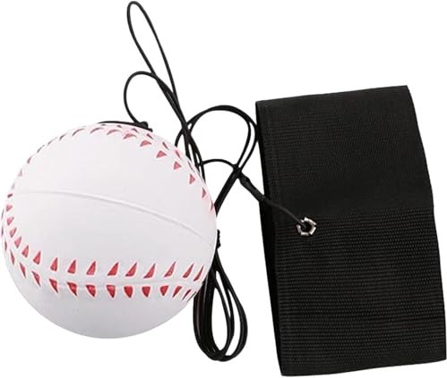 Cldaisy Baseball-Rückprallball für Handgelenke, weiß, 6,9 cm, Sport auf einer Schnur, Gummi-Rückprallarmband auf elastischer Schnur, Sport-Reaktionsbälle für Handgelenkübungen oder Spielbälle