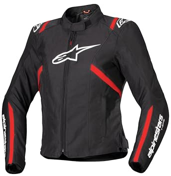 Alpinestars Stella T-SPS V2 Impermeabile Giacca Tessile Moto da Donna, Nero/Rosso, M
