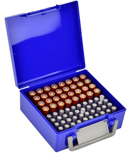 FULLCASE Batteriebox für 54 AAA AA Batterie Aufbewahrungs Organizer, Blau | Batterien Aufbewahrung, Batteri Aufbewahrungsbox, Middle-case