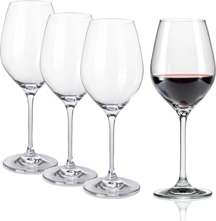 B.BOHEMIAN Weingläser 470 ml Spinoza – 4er-Set – Kristallglas, elegantes Design, ideal für Weiß- und Rotwein - spülmaschinenfest