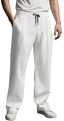 Pantalon Leger Homme Lin Halloween Beige Chauves-Souris en Été Citrouilles Chino Blanc 3XL