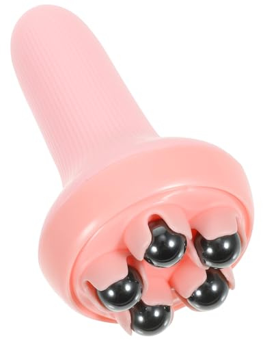 Rollenmassagegerät Körperroller mit Griff, Rosa Abs mit Perlen | Leicht und Tragbar, für Arm, Rücken, Bein und Nacken, Meridian Massagebürste