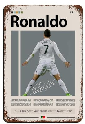 Art Cristiano Ronaldo Blechschild, Vintage, Metall, Pub, Club, Café, Bar, Zuhause, Wandkunst, Dekoration, Poster, Retro, 20 x 30 cm