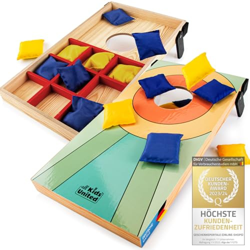 Mini Juego de Cornhole para niños; Juego de Habilidad para Interior y Exterior con Sacos de Arena Habitaciones Infantiles, Jardines y Fiestas - Fomenta la precisión y la diversión