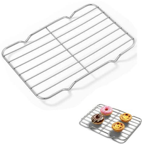 Ji liangli 1 stainless steel cooling rack, rectangular (21.5 x 13.5 cm); suitable for cakes, baking, grilling, barbecuing and cooling; dishwasher safe