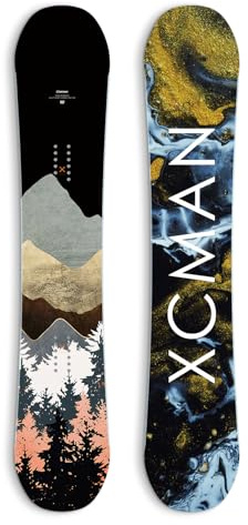 XCMAN Komplettes Snowboard-Set für Herren Monsoon Inkblot Premium Snowboard + Ligero Bindungen + Moz Single-Dial Stiefel für Anfänger - All Terrain-159W Ligero Nox-2 Stiefel 40