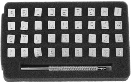 Leder Stempel Prägestempel 36 Stück Stahllegierung Rechteckig Buchstaben Zahlen für DIY Lederhandwerk Druck 6mm