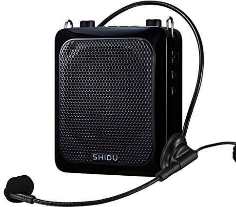SHIDU Original Sprachverstärker Tragbarer Bluetooth Lautsprecher mit Mikrofon Headset Wiederaufladbar 18W 4000mAh Mini Stimmverstärker mikro tragbar für Lehrer, Sport Trainer, Yoga, Reiseleiter