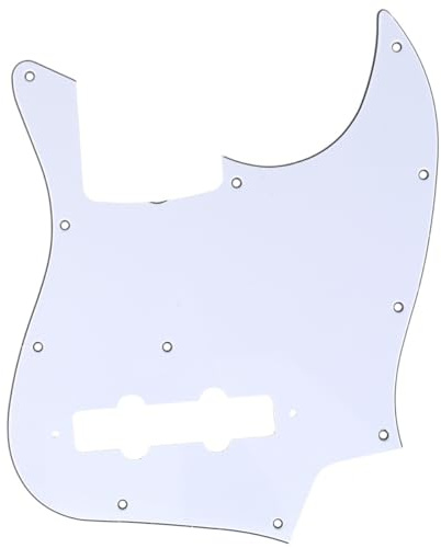 Musiclily Pro 11 Löcher J Bass Schlagbrett Pickguard MIJ 3 lagig Weiß | für Fender Japan 4-Saiter Jazz Bass