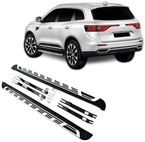J&J AUTOMOTIVE Marche-Pieds Latéraux pour Renault Koleos Depuis 2016, Lot de 2 Pcs (Gauche et Droite), Antidérapant, Aluminium