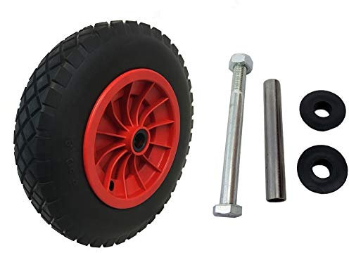 14 Red PU Puncture Proof Wheelbarrow Wheel Tyre Solid Lightweight Foam 3.50-8 NOT FOR HIGHWAY USE