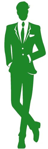 WC-Schild, Toilettenschild Gentleman selbstklebend, Herren, Grün, L