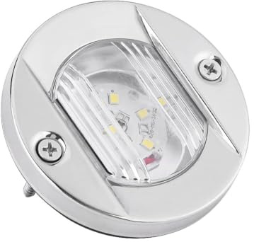Yctze LED Bootslicht für Bootsrückwand, aus Edelstahl, weiß, Navigationslicht, 12 V, wasserdicht