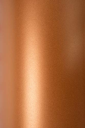 Netuno 10x Perlglanz-Karton Perlmutt- Kupferrot DIN A5 148x 210 mm 300g Sirio Pearl Copperplate Fein-Karton glänzend Effekt-Karton Perlmutt Karton hochwertig für Einladungen Dekoration