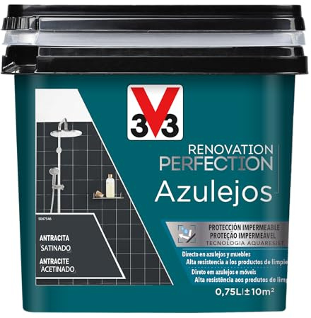 V33 Esmalte Renovation Perfection Azulejos Antracita Satinado 0,75L