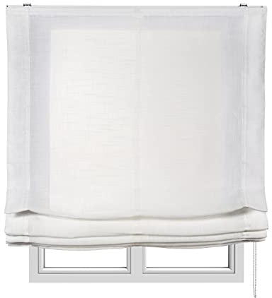 STORESDECO Raffrollo ohne Stangen 175H x 150B - Lichtdurchlässiges Faltrollo zum Bohren inkl. Montagematerial - Kindersichere Roman Blinds für Fenster & Türen - Gardinen Rollo Küche & Wohnräume