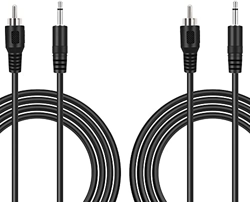 Bolvek - Confezione da 2 connettori RCA maschio a 3,5 mm monofonico mono maschio connettore jack jack jack per pre-amp subwoofer, altoparlanti Soundbar