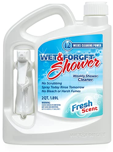 Wet & Forget Shower Cleaner Spray Multi-Surface Weekly Application Requires No Scrubbing, Bleach-Free Formula, Ready to Use, Fresh Scent, 3 Months of Cleaning, 64 Fluid Ounces, 1 Pack