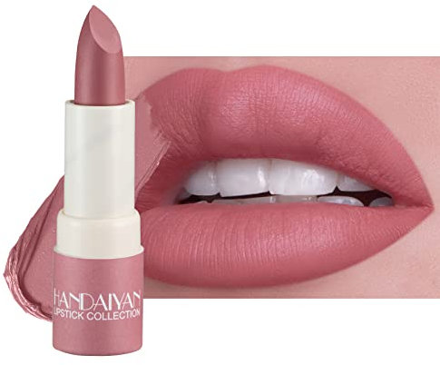 Matte Lippenstift Wasserdicht Langlebig Feuchtigkeitsspendend - Sexy Rot Rosa Samt Nude Kosmetik für Frauen (Rosa)