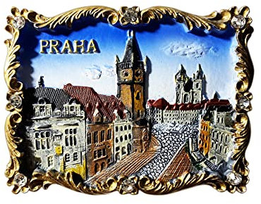 Kühlschrankmagnet in Prag, Tschechische Republik, Reise-Souvenir, Kühlschrankdekoration, 3D-Magnetaufkleber, handbemalt, Bastel-Kollektion