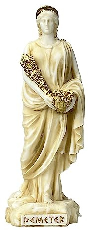 Demeter Ceres Diosa Madre de la Naturaleza Estatua Griega Escultura Figura Color Envejecido