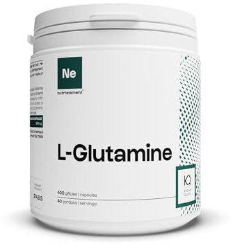 Glutamine Ultra Pure - 400 Gélules| 99.5% de concentration - Antioxydant - Vegan - Musculation & Fitness | Nutrielement by Nutrimuscle