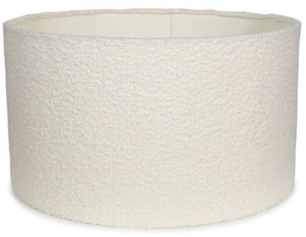 MiniSun | Large Modern Cream Boucle Drum Light Shade | Lamp Shades, Home Décor & Improvement Essential | 45cm Shade Width