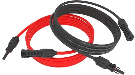 Solarkabel 7M 6mm² Verlängerungskabel Solarstecker reines Kupfer für Solaranlagen inkl. PV Stecker Rot+Schwarz Set