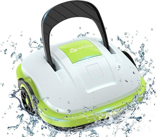 Robot Piscina, Aspirapolvere Piscina con 2-Motori, Aspirazione Potente, Leggero, 60 Minuti Pulizia, Pulitore Automatico per Piscine Fuori Terra e Interrate con Fondo Piatto WINNY POOL CLEANER
