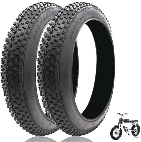 BaiWon 2 Stück 76-406/20 x 3,0 E-Bike-Reifen, 50,8 cm (20 Zoll) Elektro-Dreirad-Reifen, faltbarer Ersatzreifen für Stadt, Pendler, E-Bike, Straße, Straßenpflaster, städtisches Mountainbike