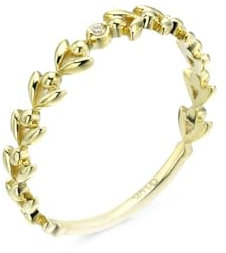 Whoiy Damen Hochzeitsringe Gold 585, Echtgold Eheringe Moissanite Zierlich Hochzeit Trauringe Echt Gelbgold 14 Karat Ringe für Frauen Größe 62 (19.7)