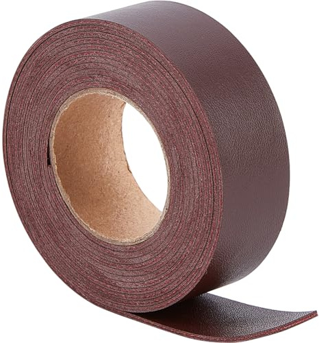 GORGECRAFT 2m*25mm*1.7mm Strisce di Pelle Bifacciali Cordoncino di Cuoio Piatto Fili Intrecciati per Cinturino in Finta Pelle per Artigianato Fai-da-Te Manico per Gioielli Marrone Noce di Cocco
