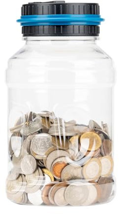 Hsthe Sea Digitale Spardose mit Münzzähler, 1,8 L Elektronische Spardose mit Zähler für Kinder und Erwachsene Automatischem Digital Coin Bank mit Automatischem LCD-Display (Euro)