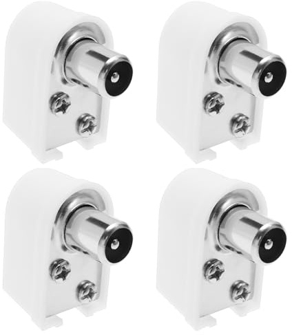 Create idea 4 Pezzi Ad Angolo Retto Maschio RF Coassiale Antenna TV Connettore Spina 90 Gradi Scatola A Muro Superiore Piastra Frontale TV Digitale Adattatore Antenna Satellitare