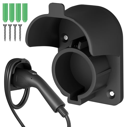 EVPEIWE Type 1 EV Charger Holder，Wall-Mount Electric Vehicle Connector Nozzle Holster Dock Type 1 EV Cable Organizer，EV Cable Holder and Electric Car Plug Nozzle Holster Dock for SAE J1772 Connector