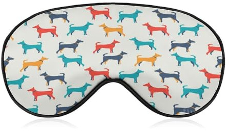 Schlafmaske mit Hund (1), Augenabdeckung aus Seide, weiche Augenbinde aus Satin, Gummiband, Nacht-Augenschutz, Reise-Nickerchen, für Frauen und Männer