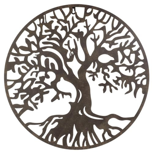 Moritz Wanddeko Lebensbaum 51,5 x 51,5 x 1 cm Metall braun Wanddekoration Wandbild Baum des Lebens Indoor Outdoor 2