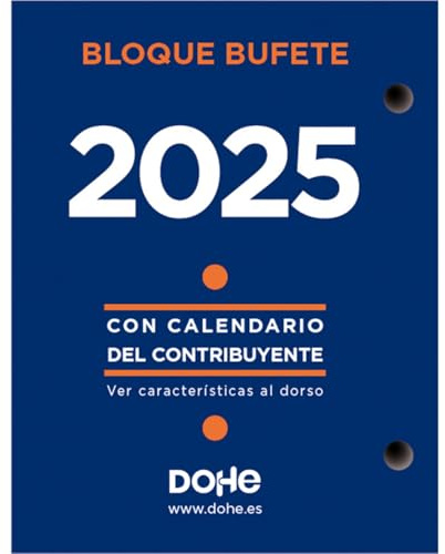 Dohe - Taco Sobremesa 2025 - Calendario en Español, Formato Día Página, 12 Meses de Enero a Diciembre, Tamaño 8,5x11 cm, Material de Oficina