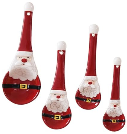 Garneck en Löffel Set Keramik Messlöffel Weihnachten Santa Thema Genaue Haushalt Backen Werkzeug