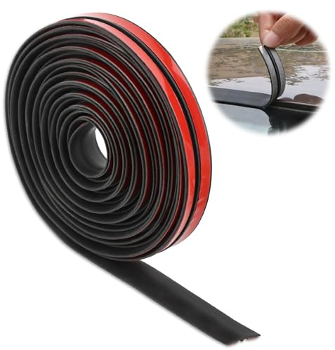 4m Joint en Caoutchouc Auto AdhéSif Universel, ELEPRUC Colle Pare Brise, Joint pare Brise, Bande d'éTanchéIté, Noir Joint Porte Voiture pour Joint de Gardien et Pare-Brise Avant Arrière de Voiture