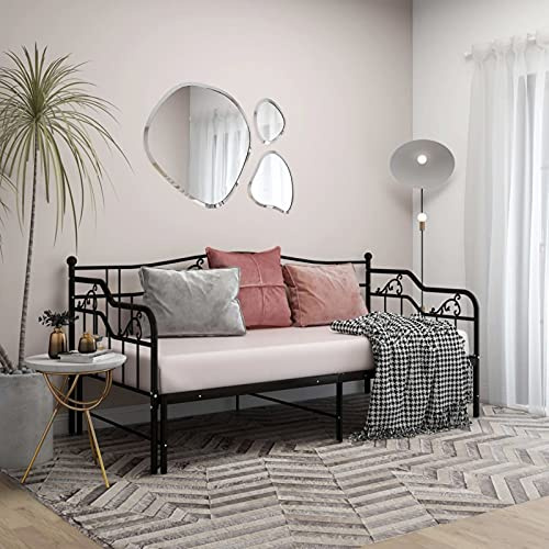 Festnight Tagesbett Ausziehbar 90x200 cm Ausziehbett Metall Ausziehbares Bett Kinderbett Gästebett Sofabett Jugendbett Funktionsbett Bettsofa Schlafsofa Einzelbett Doppelbett Metallbett