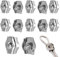 OHREN Abrazadera de Cable de Acero Inoxidable de 2 mm, Paquete de 12 Abrazaderas M2, OHREN Abrazadera para Tendedero y Fijación de Cables