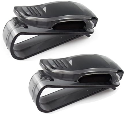 GGUFAY Soporte para Gafas de Sol para Coche, Porta Gafas Coche, Soporte Gafas Coche, Coche, Ticket Tarjetas, Clip Gafas, Soporte para Parasoles de Coche, Accesorios Coche, 2 Piezas, Negro