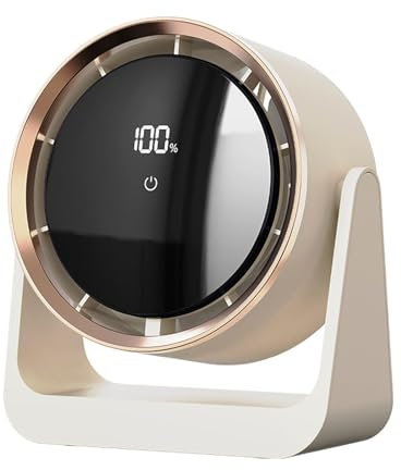 Desk Fan - Table Fan For Bedroom | Silent Desk | Table Top | Silent Desks USB Rechargeable - 90 Degrees Adjustable Tilt, Night Lights, Powerful Personal Cooling Device For Women Men