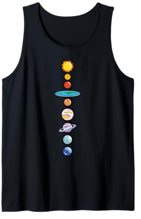 Planets Flat Earth Tank Top