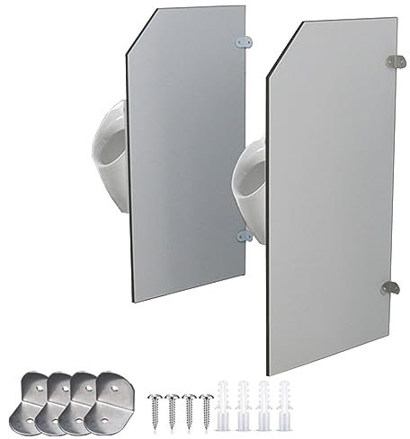Urinal-Trennwand zur Wandmontage, 2 Trennwände für öffentliche Toiletten, Zuhause, Büro, Restaurant und Hotel, verbessert Privatsphäre und Hygiene in gemeinsamen Räumen