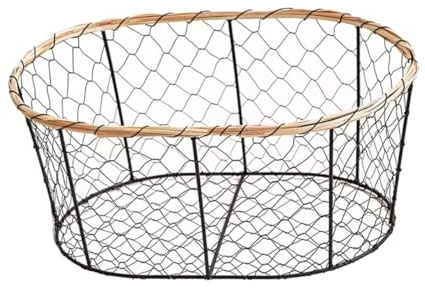 Zerodeko Corbeille à Fil Métallique Panier de Rangement Multifonctionnel pour Fruits Snacks Design Aéré pour Maison Cuisine Oval