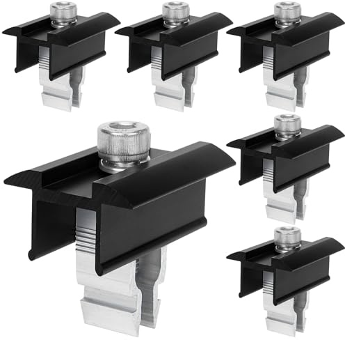 6 Stück Endklemme Halterung Balkonkraftwerk 30mm, Befestigung Solarmodul Halterung Set, Solarpanel Mittelklemme Aluminiumlegierung für PV Solar Module Befestigungen, Dachhalterungen Solarmodule