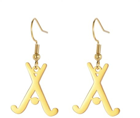 Stilvoller Damenschmuck Sport Hockeyschläger Anhänger Edelstahl Ohrringe