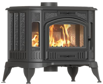 KRATKI Kaminofen Gusseisen K9 ECO – 8 kW – Ø130 – freistehender Holzofen im Retro-Stil – erfüllt Ekoprojekt & BImSchV 2